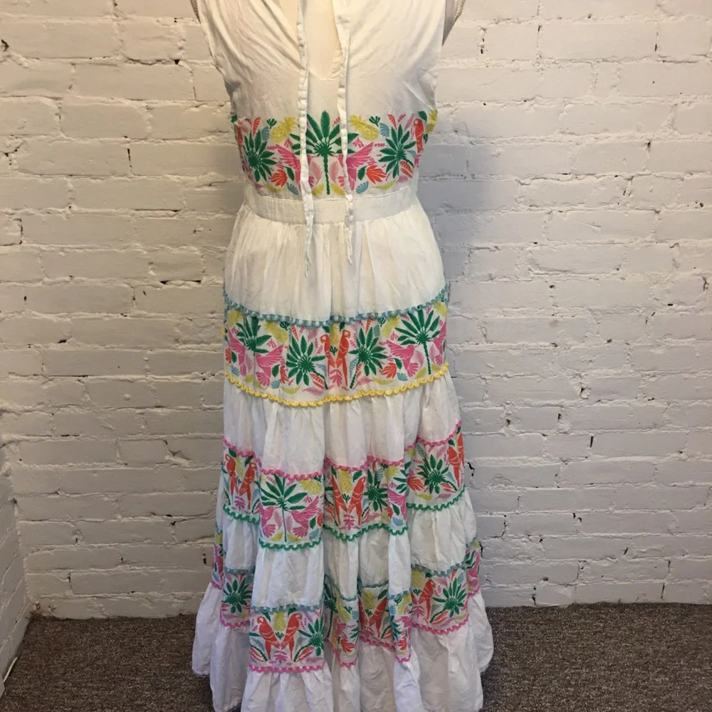 Boden Serena cotton tie neck maxi dress island print size 8 uk 12 - Picture 7 of 12